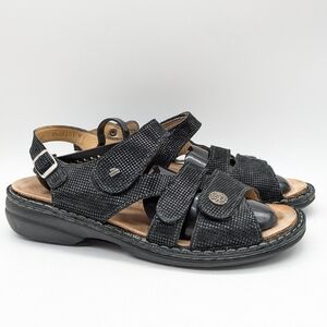 Finn Comfort Gomera black leather sandal 42